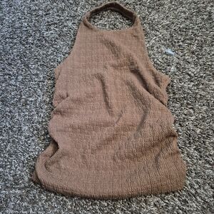 Moa Moa Textured Brown Tank Top
